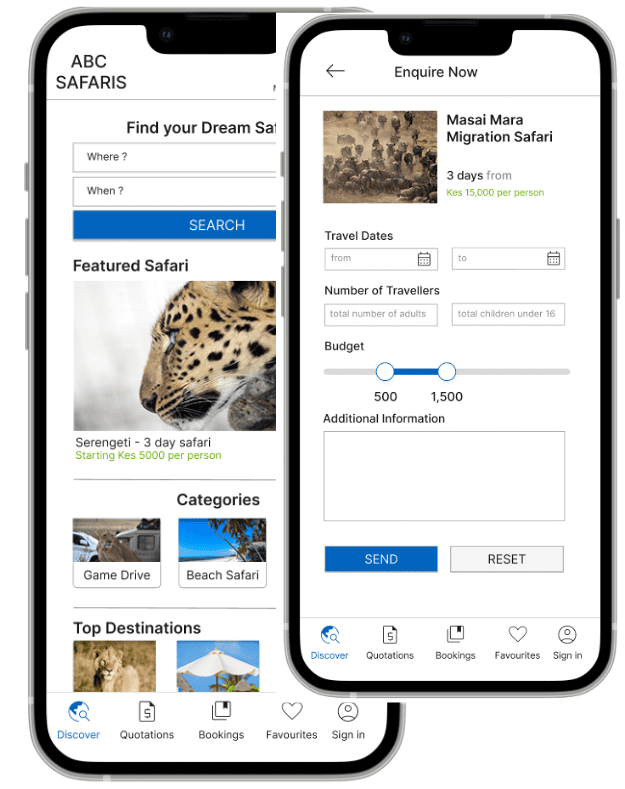 ABC Safaris mobile app