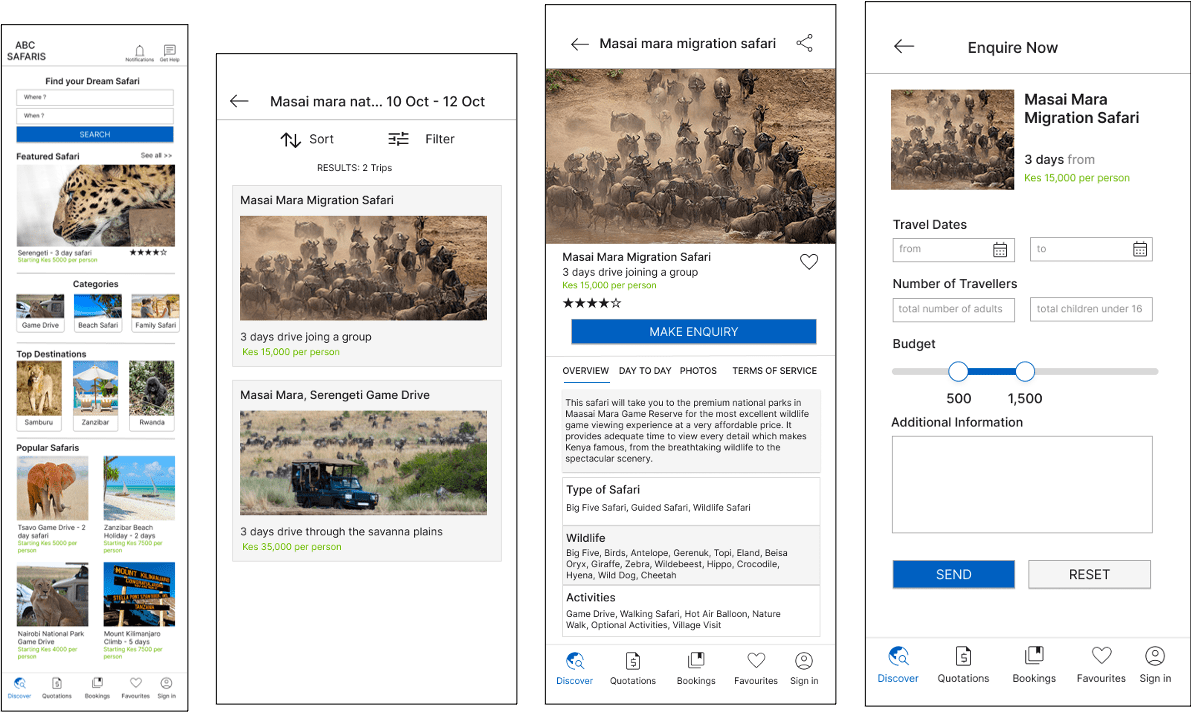 image of main flow mockups